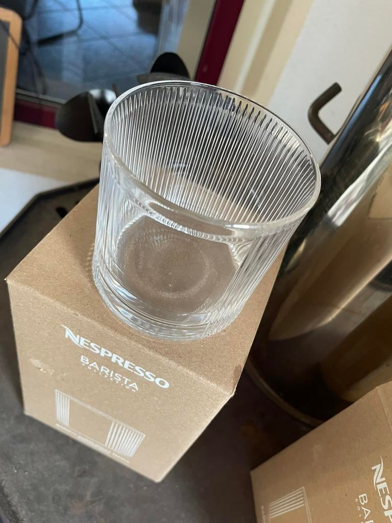 Nespresso barista glazen 4 st, Ophalen of Verzenden, Zo goed als nieuw