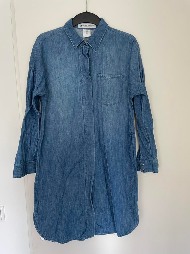 Blauwe jeans blouse van h&m maat 36, Ophalen of Verzenden, Zo goed als nieuw, Maat 36 (S), Blauw