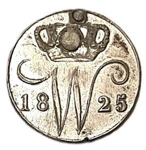 Nederland: 5 cent 1825 B, opgevuld, Postzegels en Munten, Munten | Nederland, Zilver, Ophalen of Verzenden, Koning Willem I, Losse munt