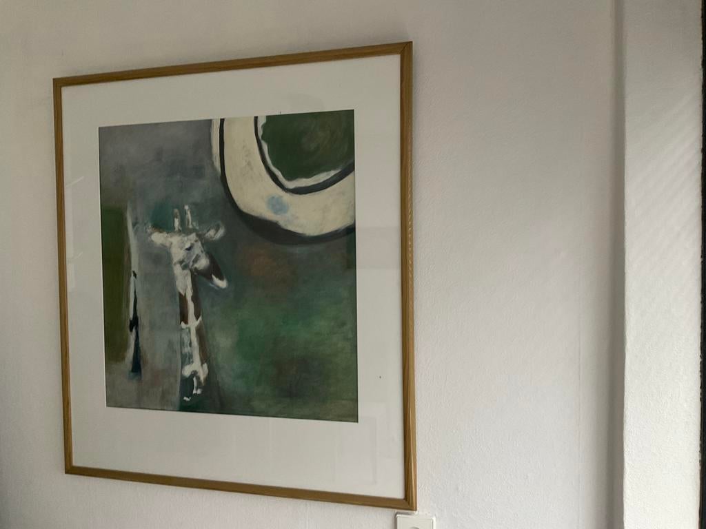 Origineel Giraffe Schilderij - Olieverf, Antiek en Kunst, Kunst | Schilderijen | Klassiek, Ophalen of Verzenden