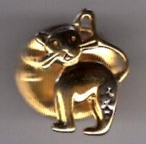 Kat / Poes koper PIN ( BLAD7_733 ), Verzamelen, Verzenden, Nieuw, Dier of Natuur, Speldje of Pin