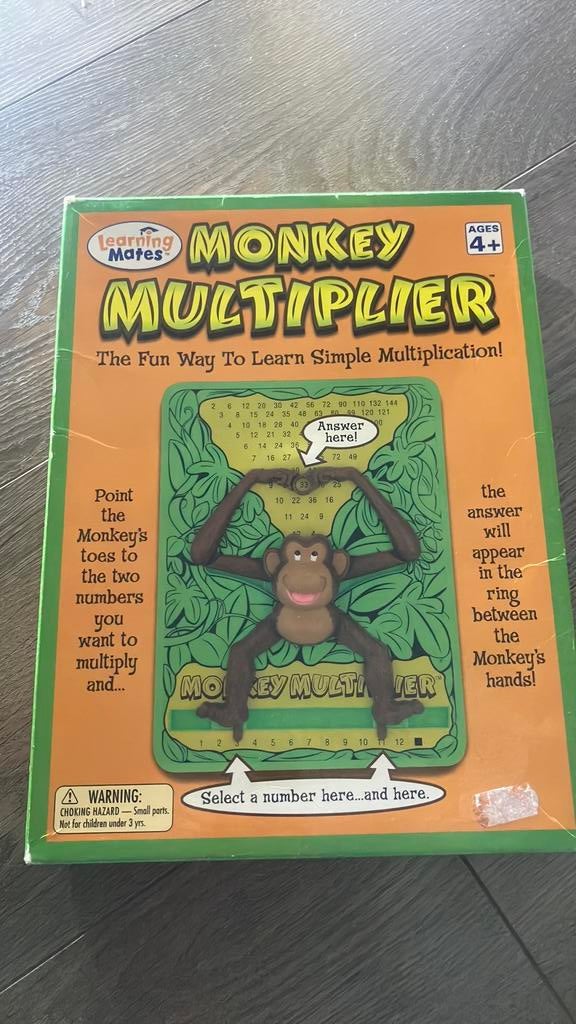 Monkey Multiplier spel om keersommen te leren, Een of twee spelers, Ophalen, Gebruikt