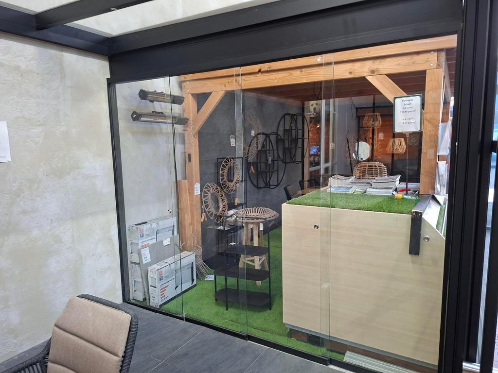 Te koop showmodel glaswand 300x230cm, Ophalen, Veranda