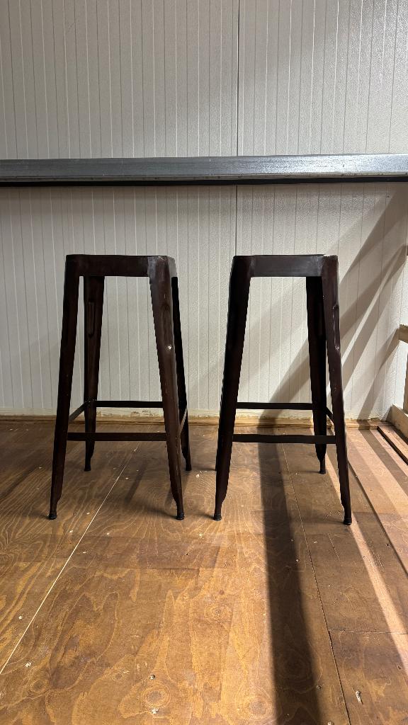 2 Bar stoelen, Ophalen, 60 tot 90 cm, Zo goed als nieuw, Metaal