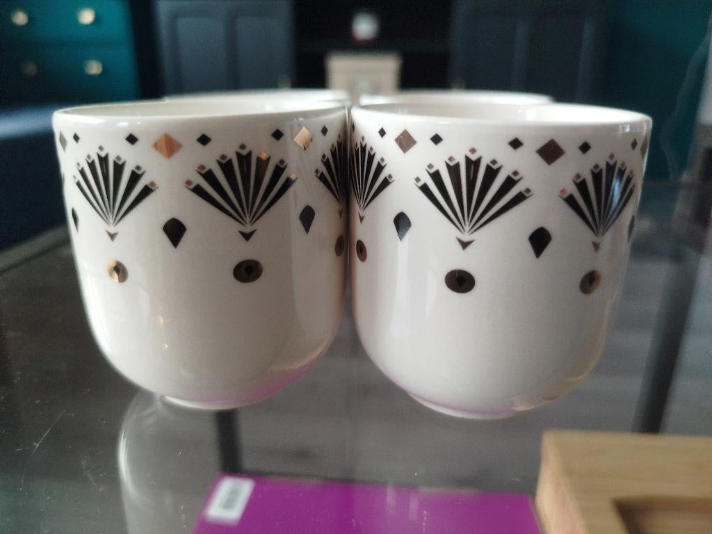 4 espresso kopjes van La Redoute, Keramiek, Nieuw, Ophalen of Verzenden, Overige stijlen