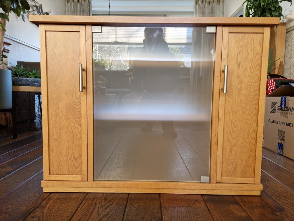 TV meubel, Audio meubel, antiek eiken, Huis en Inrichting, Ophalen, 25 tot 50 cm, Minder dan 100 cm