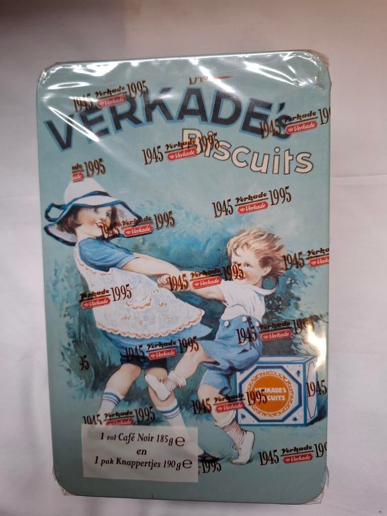 Verkade blik met inhoud en nog in de folie uit 1995, Ophalen of Verzenden, Nieuw, Koek(jes), Verkade