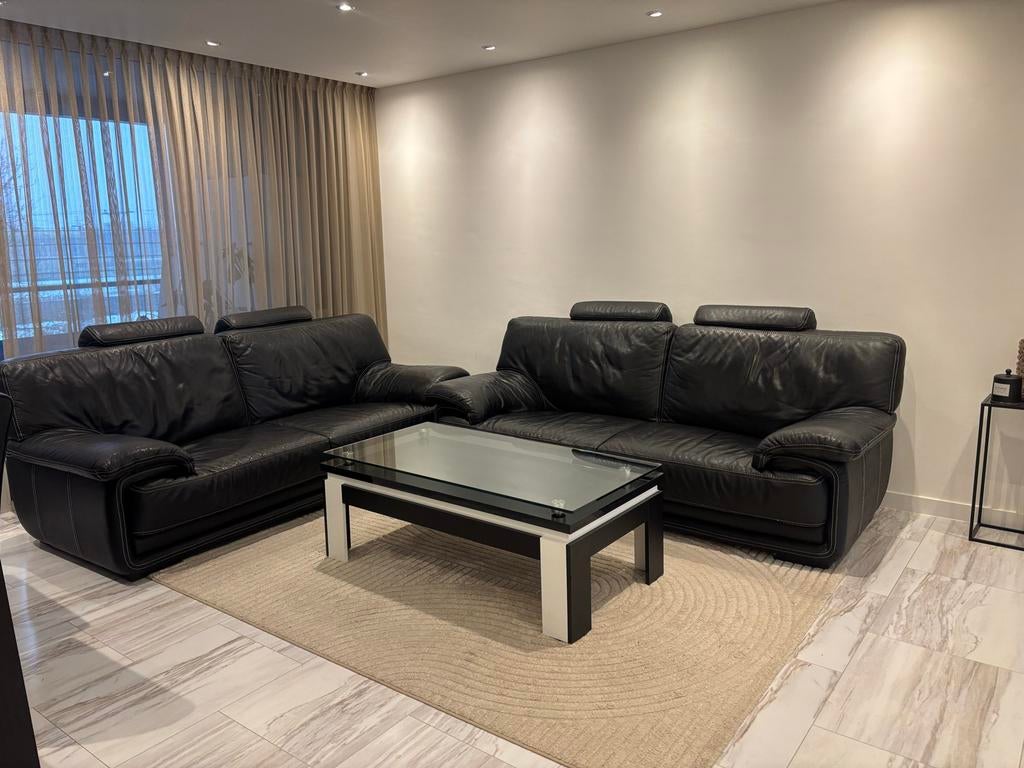 Te koop: Leren bankstel, Ophalen, Zo goed als nieuw, Leer