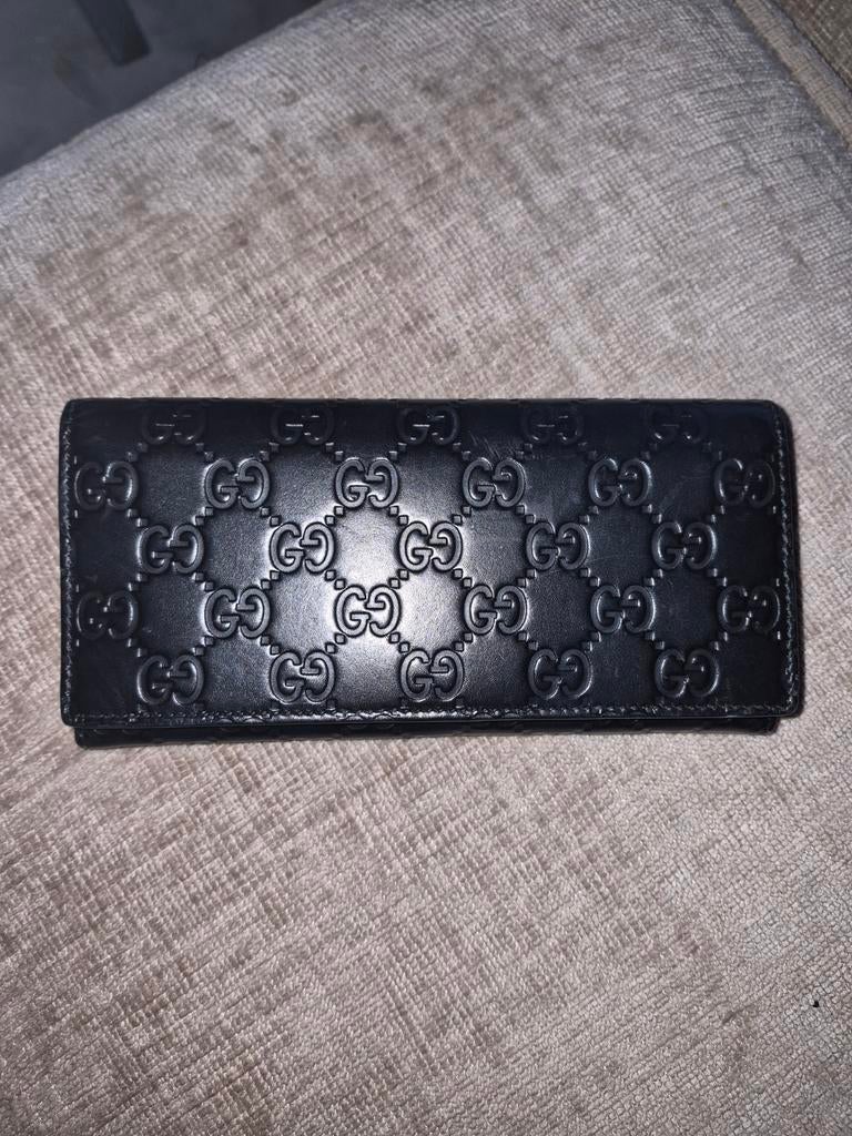Leren Gucci Portemonnee, Sieraden, Tassen en Uiterlijk, Portemonnees, Overige merken, Zwart, Ophalen of Verzenden, Zo goed als nieuw