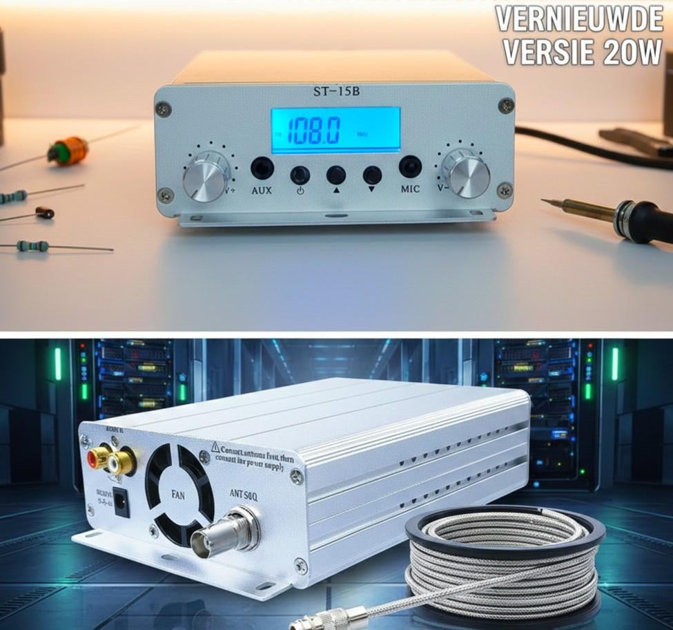 20W ZENDER FM / VOEDING / ANTENNE, Ophalen of Verzenden, Nieuw, Zender