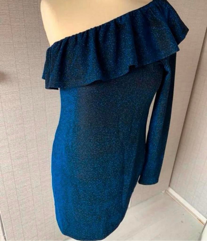 One shoulder jurkje van Me and I maat 38, Maat 38/40 (M), Blauw, Ophalen of Verzenden, Zo goed als nieuw