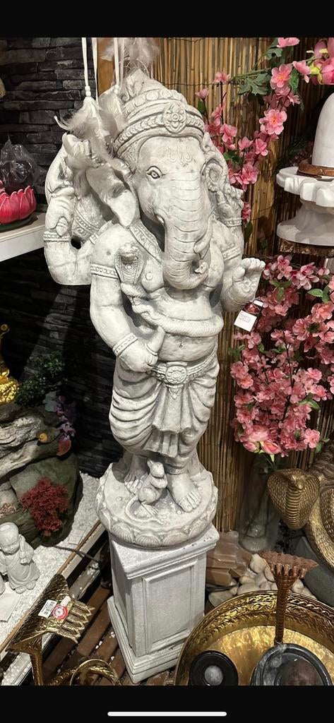 Beton tuin beeld Ganesha, Tuin en Terras, Tuinbeelden, Ophalen of Verzenden