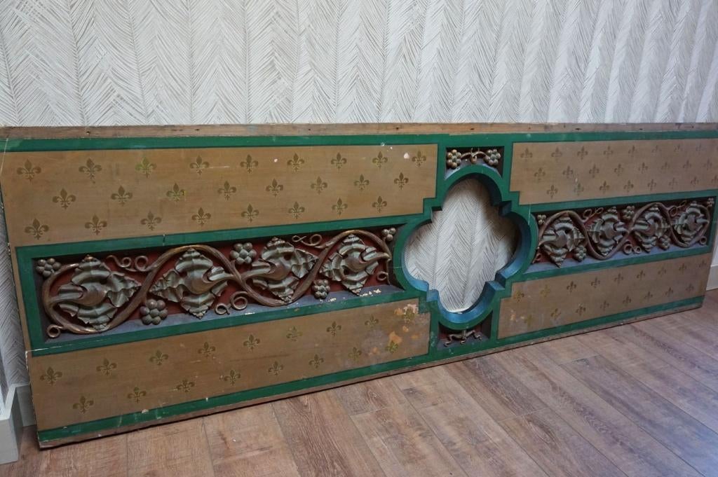 Antiek houten paneel afkomstig uit kerk, Neo-Gotisch, Ophalen