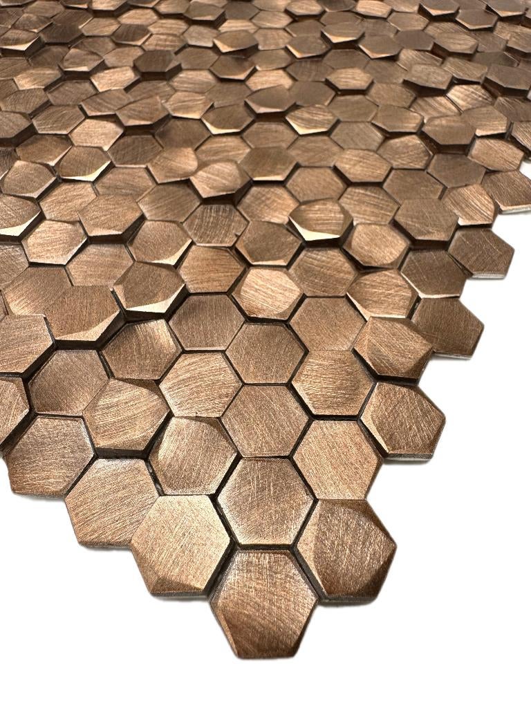 Mosaic Colonial L Antic Hexagon Bronze 10mm 3D, Ophalen, Overige materialen, Wandtegels, Nieuw
