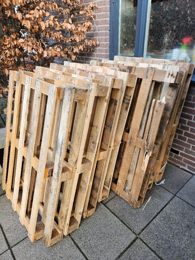 14 houten pallets – gebruikte staat – voor klussen / opslag, Ophalen, Gebruikt, 25 tot 50 mm, Pallet