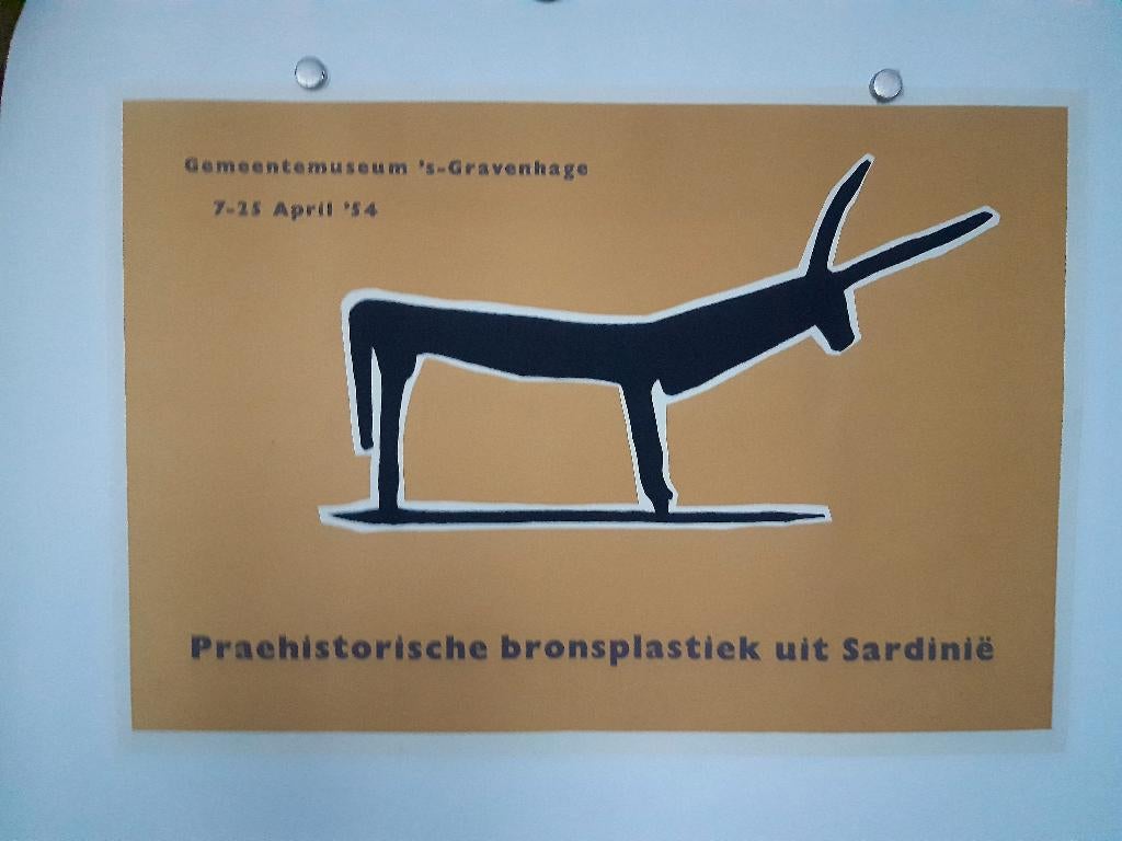 Originele Poster Praehistorische Plastiek, Gebruikt, Verzenden, Rechthoekig Liggend, A1 t/m A3