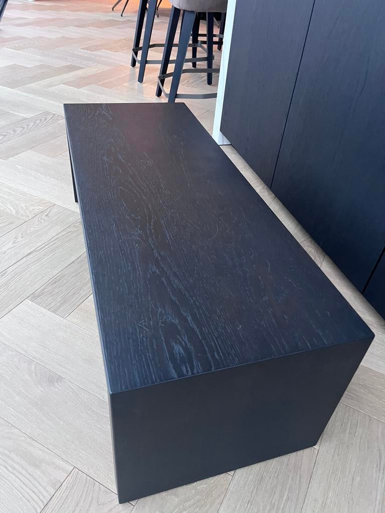 Salontafel / bijzettafel eiken zwart fineer, Ophalen, Minder dan 50 cm, Gebruikt, 100 tot 150 cm