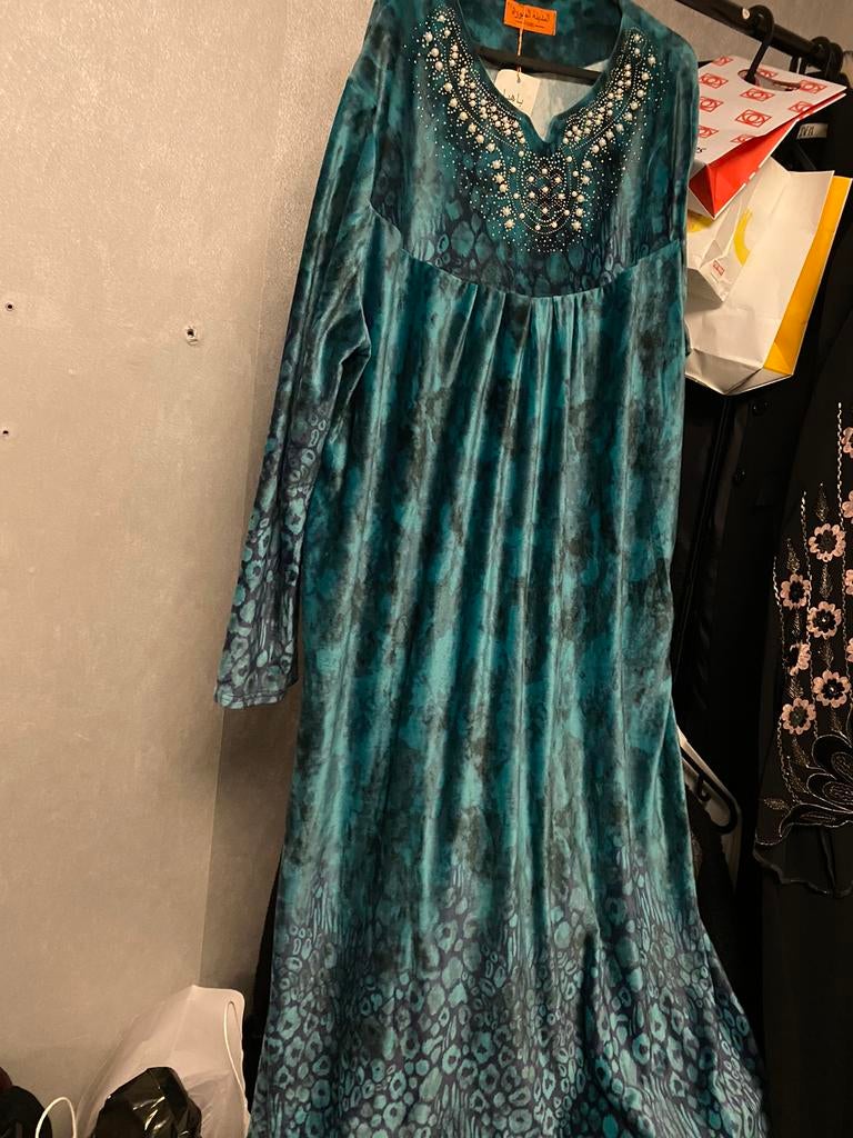 Lange vervelt groene jurk grote maat xl/xxl, Ophalen of Verzenden, Nieuw, Maat 46/48 (XL) of groter, Groen