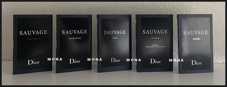 Sauvage set 5 parfum samples proefjes testers monsters, Verzenden, Nieuw