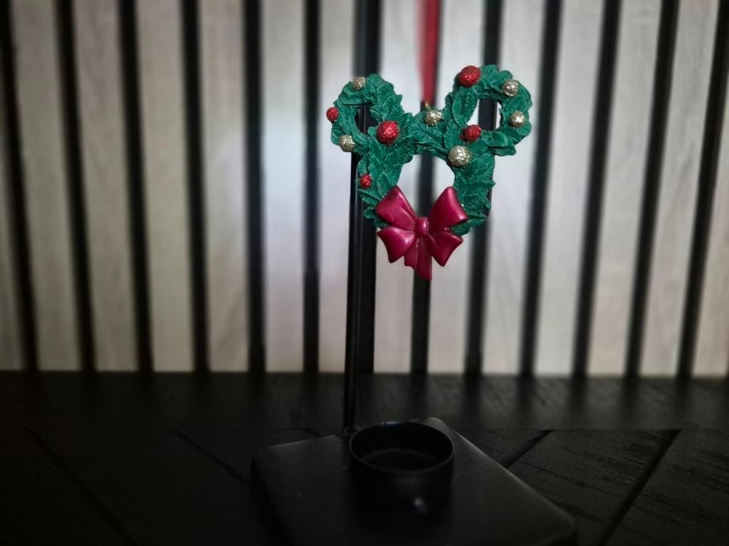 Disney kerstornament krans mickey, Ophalen of Verzenden, Mickey Mouse, Zo goed als nieuw, Beeldje of Figuurtje