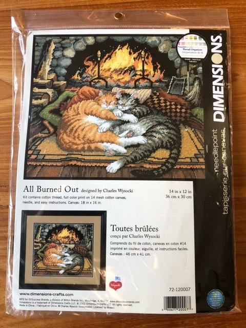 borduurpakket ALL BURNED OUT dimensions needlepoint marti, Ophalen of Verzenden, Nieuw, Handborduren, Borduurpakket