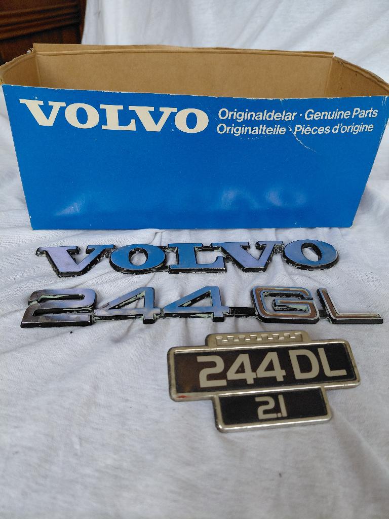 Volvo Letters Embleem 244 DL 244 GL Vintage, Ophalen of Verzenden, Gebruikt, Auto's