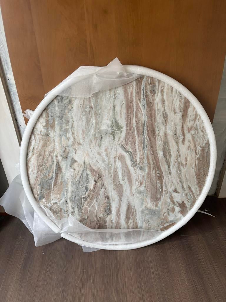 Rond Marmeren Tafelblad – 100 cm | Sklum, Huis en Inrichting, Tafels | Eettafels, 100 tot 150 cm, Rond, Nieuw, Vier personen