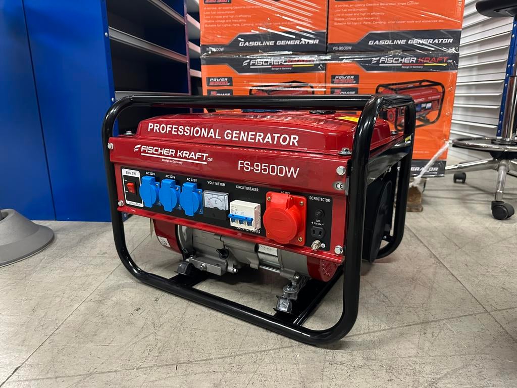Fisher kraft generator l benzine l fs-9500 l, Ophalen of Verzenden, Zo goed als nieuw, Minder dan 5 kVA, Benzine