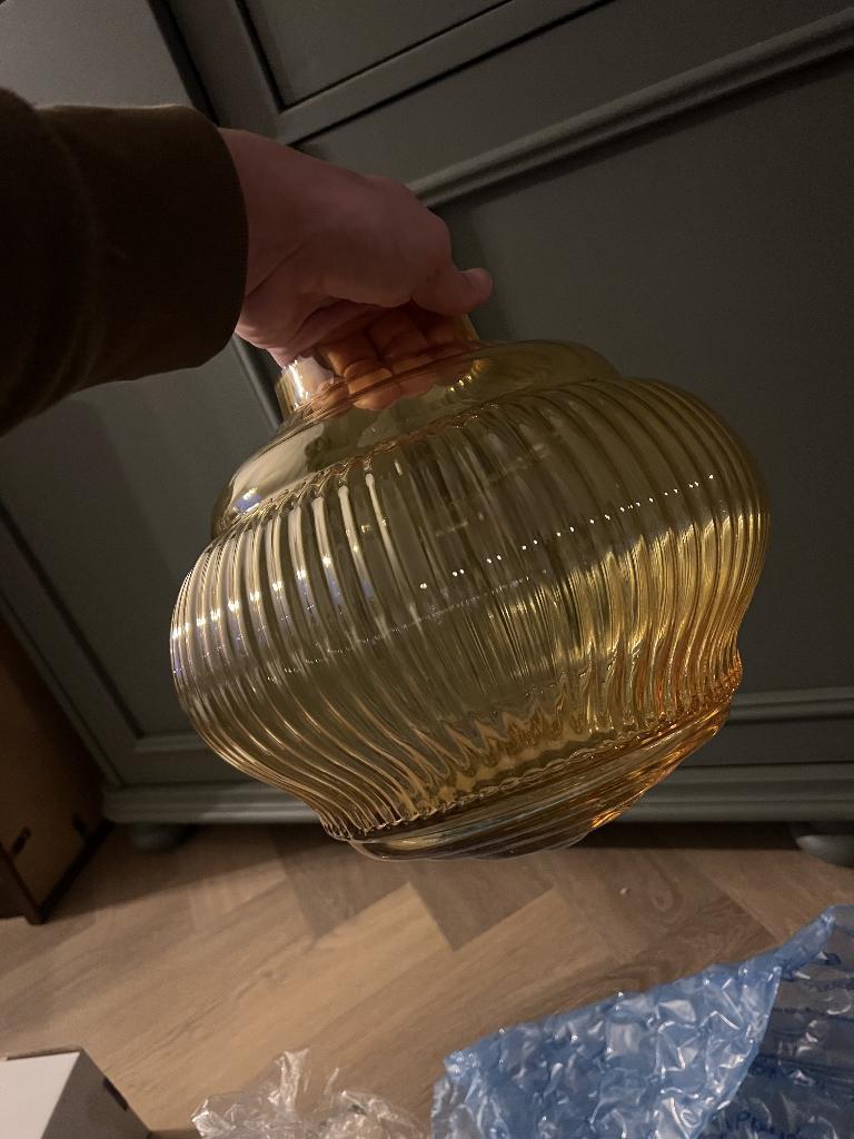 Bonny & Clyde glazen hanglamp, amber, Ophalen, Nieuw, Glas, Minder dan 50 cm