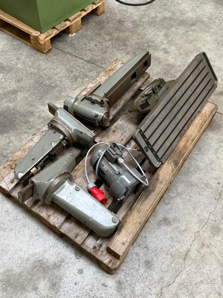 Deckel FP2 onderdelen, steekkop, tafel en snelloopkop