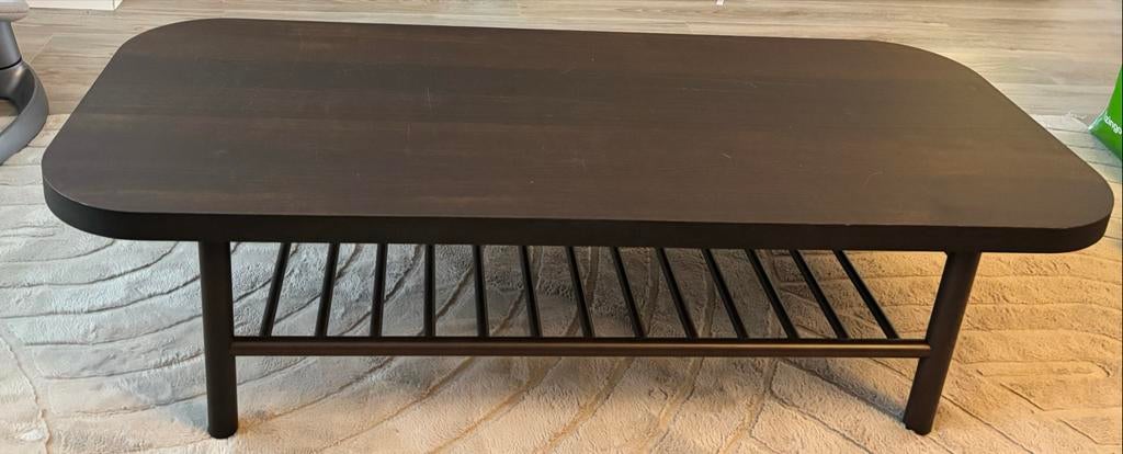 Ikea Listerby salontafel donkerbruin beukenfineer, Huis en Inrichting, Tafels | Salontafels, Ophalen, Gebruikt, 100 tot 150 cm
