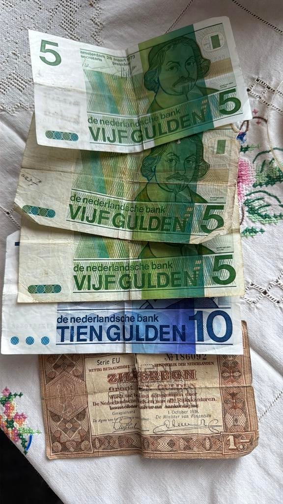 Enkele briefjes van Nederland, Postzegels en Munten, Munten en Bankbiljetten | Verzamelingen, Ophalen of Verzenden, Nederland