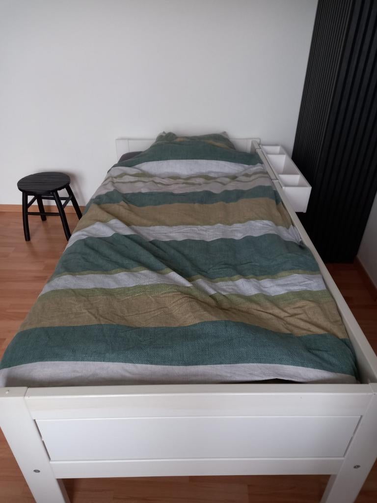 Lifetime wit half hoogslaper met matras en opbergvakken, Ophalen, 85 tot 100 cm, Gebruikt, Matras