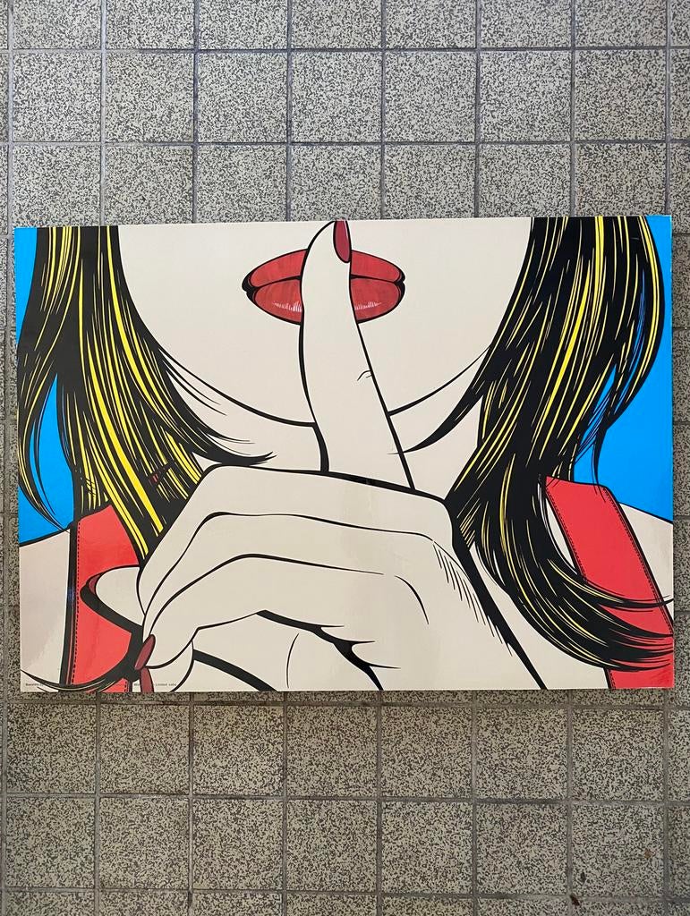 Pop Art print Ssshh van Ikea uit 1999, Gebruikt, Ikea, Ophalen of Verzenden, Print