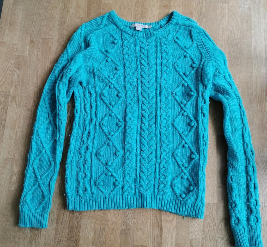 Boden UK, turquoise trui met kabelpatroon, Kleding | Dames, Ophalen of Verzenden, Nieuw, Blauw