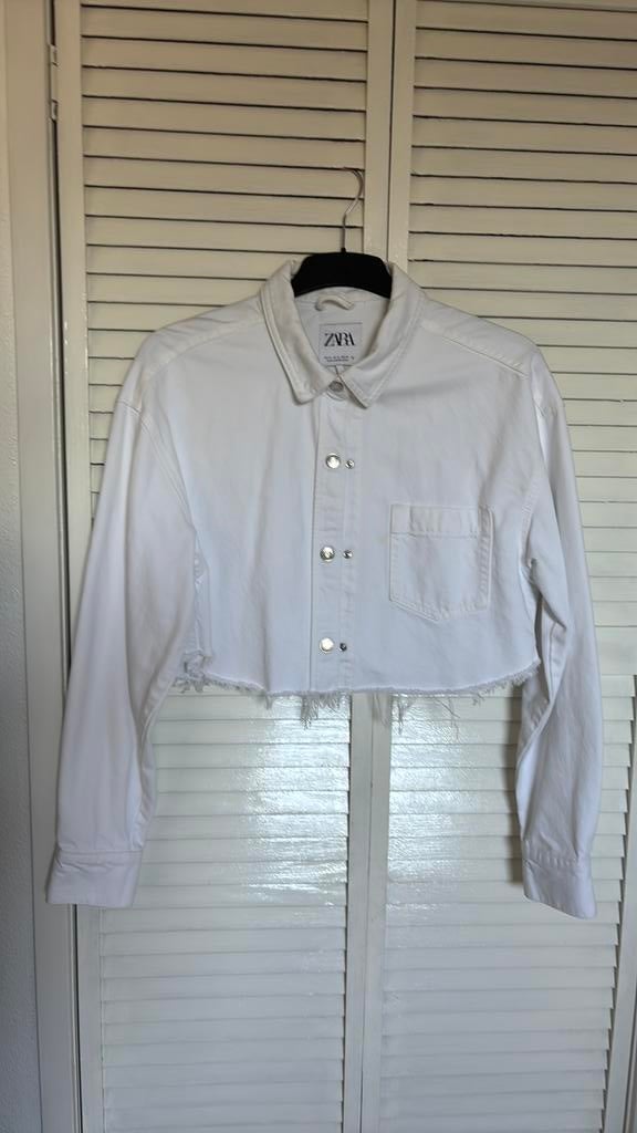 Zara wit jeans jasje maat M, Ophalen of Verzenden, Zo goed als nieuw, Maat 38/40 (M), Wit