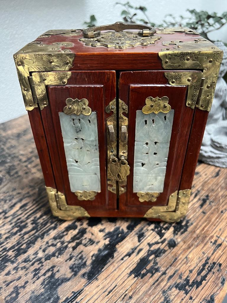 Chinees sieradenkastje jade chinese kist kast juwelenkist, Ophalen of Verzenden