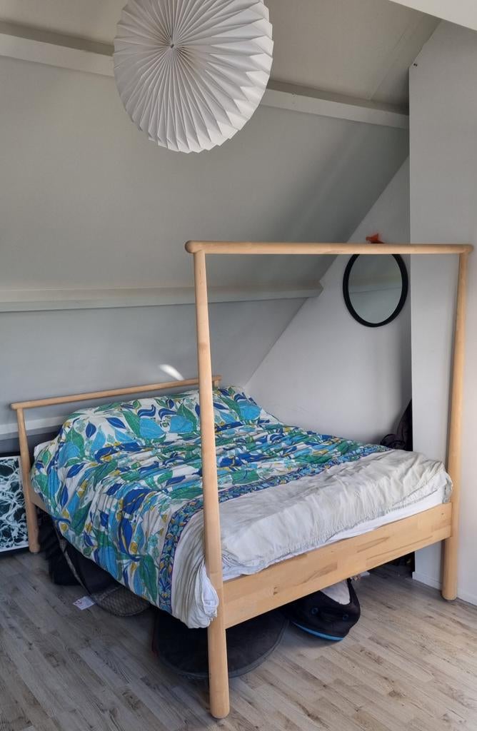 IKEA Gjora tweepersoonsbed met lattenbodem en matras, Ophalen, Gebruikt, Overige kleuren, Tweepersoons