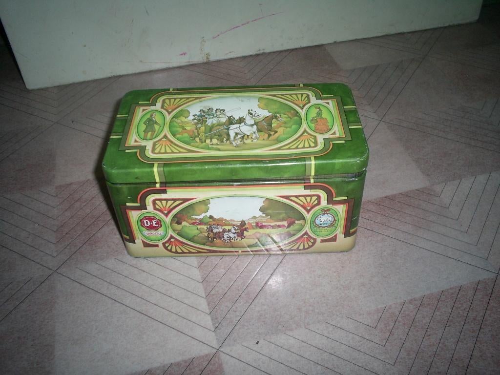 Groene Douwe Egberts blik, Verzamelen, Blikken, Ophalen of Verzenden, Gebruikt, Koffie, Douwe Egberts