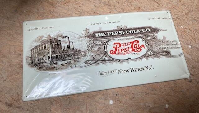 PEPSI The pepsi cola com.  Blikken bord  nieuw, Ophalen of Verzenden, Nieuw, Reclamebord