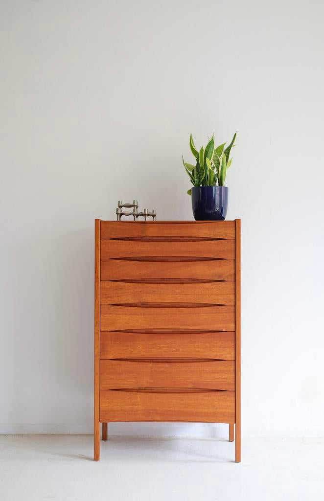 Ladekast Arne Vodder jaren 50/60, Huis en Inrichting, Kasten | Ladekasten, Ophalen, 5 laden of meer, 100 tot 150 cm, Teakhout