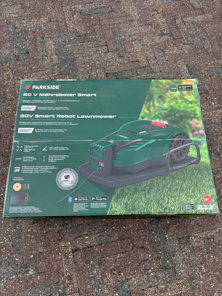 Parkside 20V Smart Robot Grasmaaier - Nieuw in doos, Ophalen, Cirkelmaaier, Minder dan 30 cm, Accu-grasmaaier
