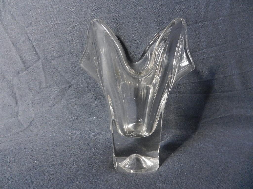 Kristallen vaas Maastricht ontwerp Max Verboeket h. 15,7 cm, Ophalen of Verzenden