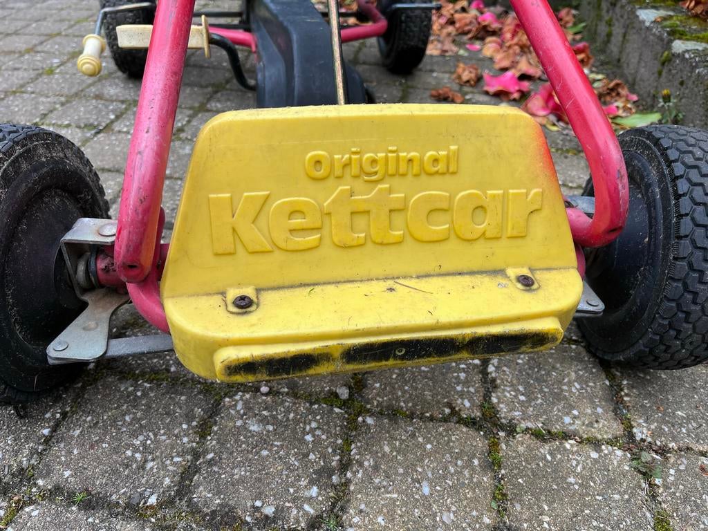 Originele Kettcar skelter - rood/geel, Ophalen, Gebruikt, Trapvoertuig