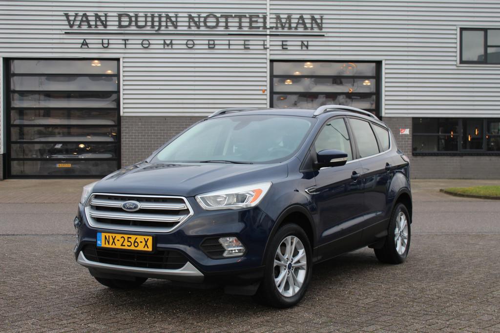 Ford Kuga 1.5 EcoBoost Titanium / Carplay / Keyless / N.A.P., 4 cilinders, Met garantie (alle), Blauw, Leder en Stof