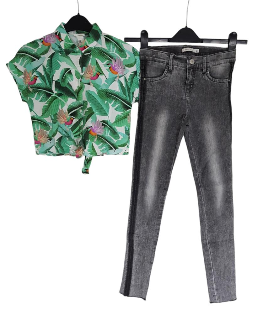 Gave grijze NAME IT stretch jeans maat 152., Broek, Zo goed als nieuw, Name IT, Verzenden