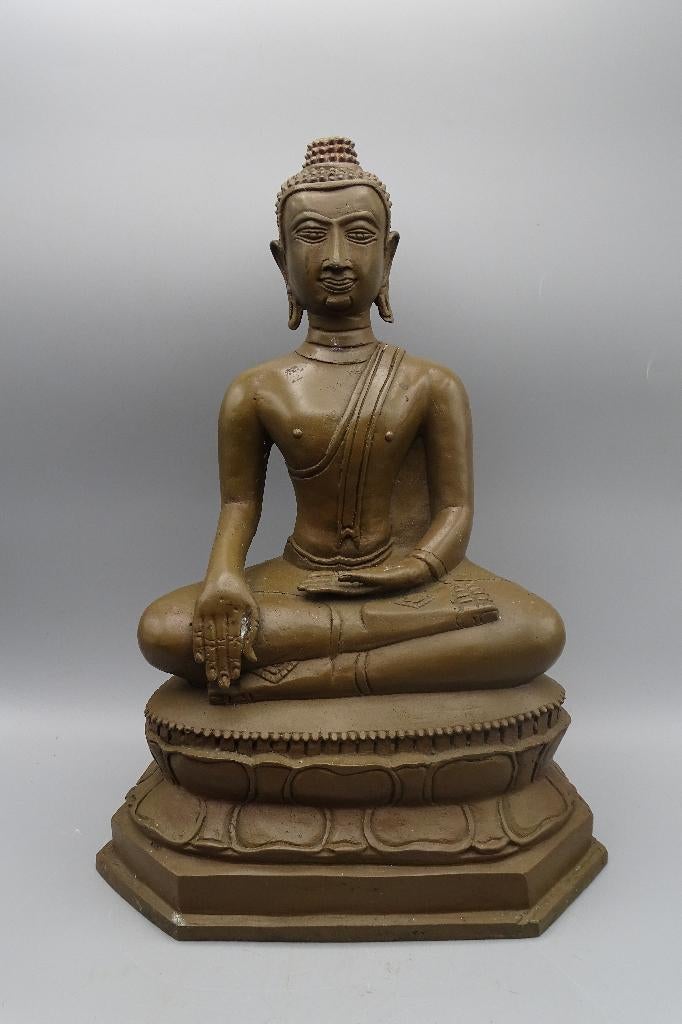 Prachtig Thais Boeddha beeld Uthong Stijl 38 cm Brons, Nvt particulier, Ophalen of Verzenden, Zo goed als nieuw, Nvt particulier