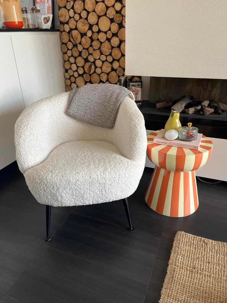 Teddy fauteuil, wit, Ophalen, Gebruikt, Stof, 75 tot 100 cm