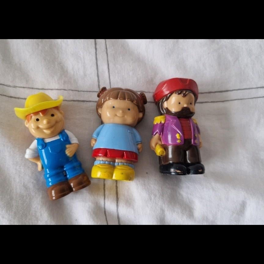 Drie poppetjes: boer, meisje en piraat, Ophalen of Verzenden