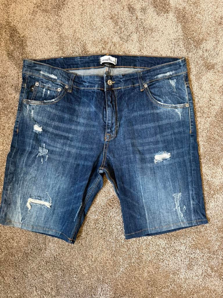 Stone island korte spijkerbroek, Ophalen of Verzenden, Nieuw, Blauw, W32 (confectie 46) of kleiner